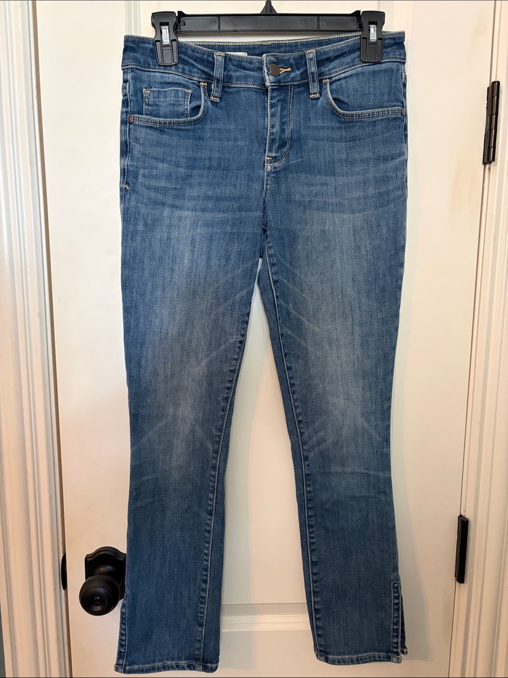 Pilcro and the Letterpress Women's Medium Blue Split Hem Jeans Mid-Rise